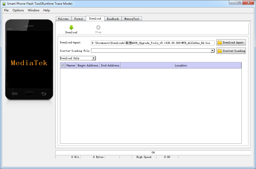 聯(lián)想A936刷機(jī)工具(SP Flash Tool) V5.1436.00 官方版 0