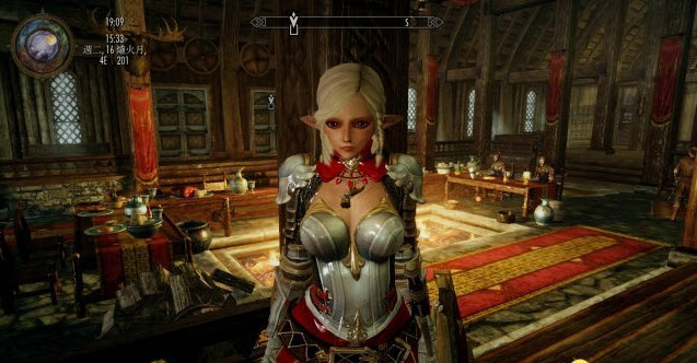 上古卷軸5圣女王騎士甲mod 綠色版 1