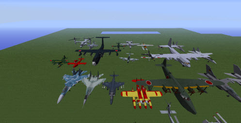 我的世界飛機合集mod 綠色版 1
