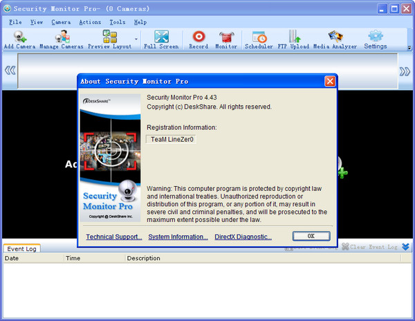視頻監(jiān)控軟件Deskshare Security Monitor Pro v4.43 綠色版_附注冊(cè)方法 0