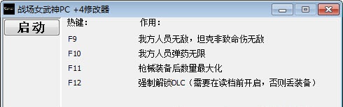 戰(zhàn)場(chǎng)女武神PC修改器+4 v1.2 綠色版 0