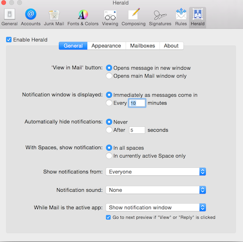 Herald for Mac(郵件通知插件) v5.0.1  官方版 1