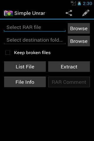 簡(jiǎn)單解壓RAR(Simple Unrar) v2.3 安卓版 0