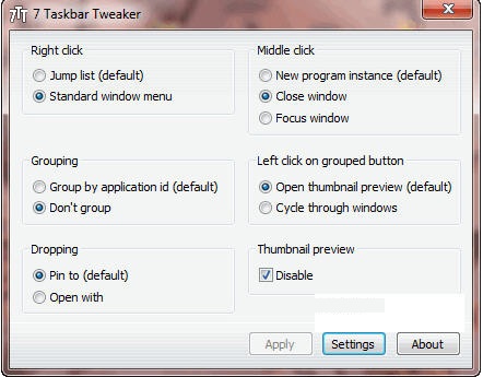 7 Taskbar Tweaker(win7任務(wù)欄調(diào)整) v4.5.6 多語(yǔ)版_支持32/64位 0