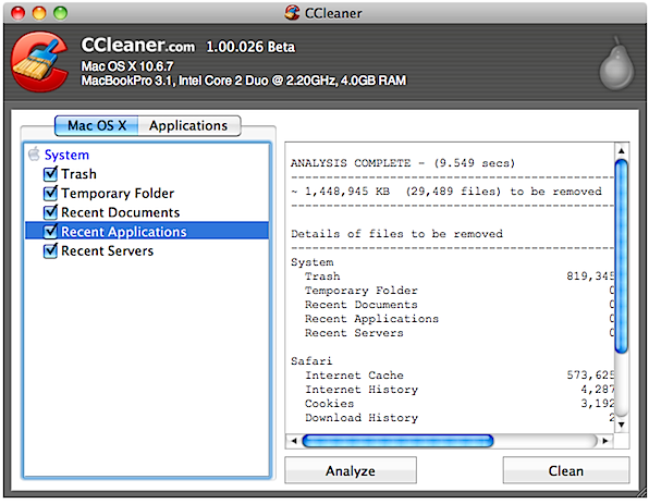 CCleaner for Mac V1.0.7 官方正式版_蘋(píng)果電腦清理垃圾軟件 0