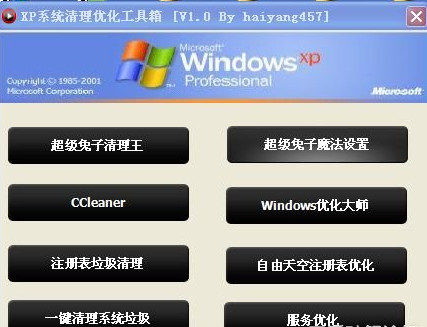 XP系統(tǒng)清理優(yōu)化工具箱 v1.0  綠色版 0