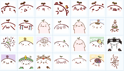 頭上長草的顏文字君qq表情包  0