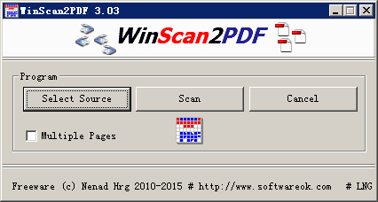WinScan2PDF(掃描文件轉(zhuǎn)換為PDF文件) V3.03 英文綠色版 0