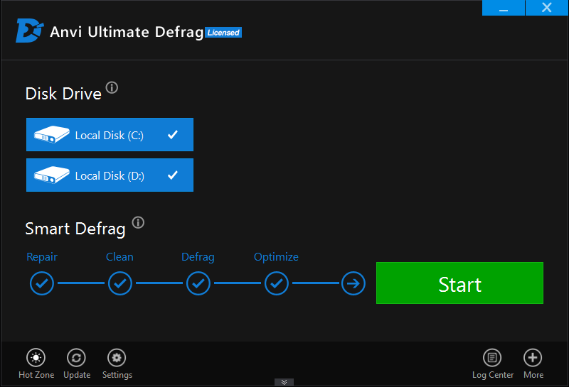 anvi ultimate defrag(磁盤碎片整理工具) v1.1.0.1305 綠色特別版 0