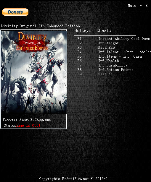 神界3原罪加強(qiáng)版十二項修改器 v2.0.99.676 MrAntiFun版 0