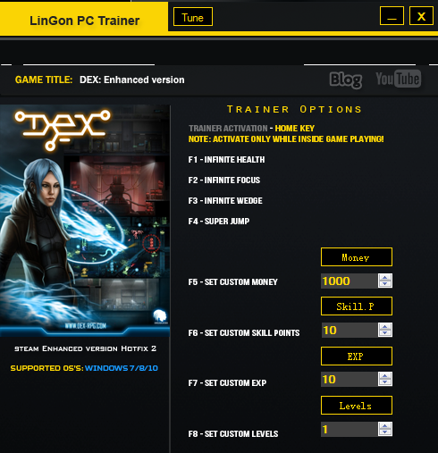 Dex增強版八項修改器 v1.0 Lingon版 0