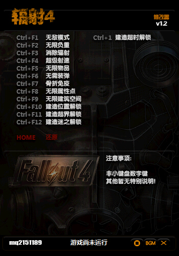 輻射4全版本十三項修改器 v1.0-v1.1.30 綠色版 0