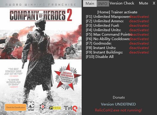 英雄連2九項修改器 v3.0.0.17779 綠色版 0
