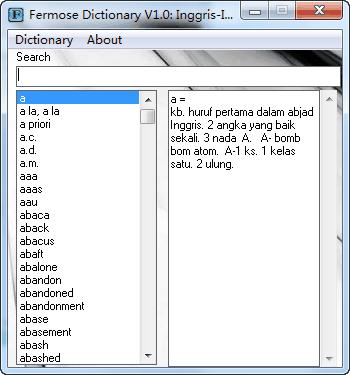 印尼語詞典(Fermose Dictionary)0