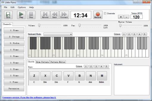 虛擬鋼琴音樂創(chuàng)作工具(Little Piano) v1.02 綠色版 0