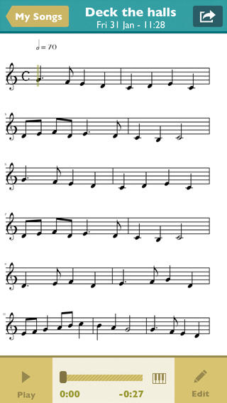 聽聲寫樂譜iPhone版(ScoreCloud Express) v2.5..5 蘋果版 2