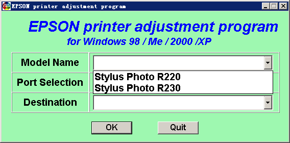 愛(ài)普生epson r220 230專用清零軟件0