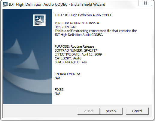 惠普cq35聲卡驅(qū)動(dòng) for xp/vista v4.0 官方版 0