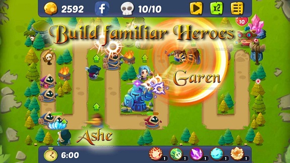 英雄聯(lián)盟塔防內(nèi)購(gòu)修改版(League of Hero Defenders) v1.1.8 安卓無限金幣版 0