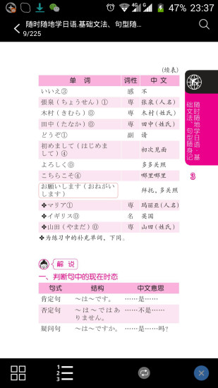 日語基礎文法與句型app