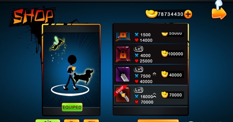 火柴人幽靈戰(zhàn)士內(nèi)購修改版(Stickman Ghost Warrior) v1.0.2 安卓無限金幣版 3