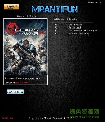 戰(zhàn)爭機器4五項修改器  0