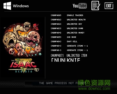 以撒的結(jié)合重生十項修改器 v1.0 綠色免費版 0