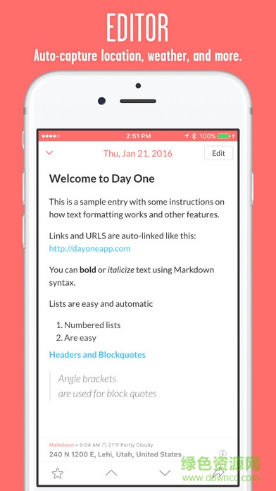 day one ios版(日記軟件) v6.5 蘋果版 1