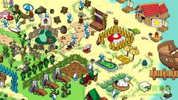 藍(lán)精靈的村莊中文免費(fèi)修改版(Smurfs Village) v1.7.2a 安卓無限金幣版 0