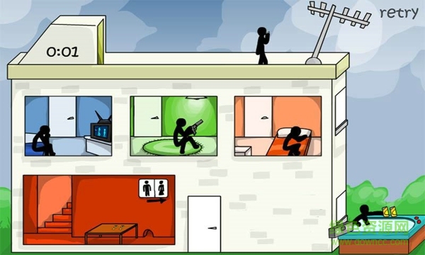 火柴人之死手機(jī)版(Stickman Click Death Motel) v1.1.1 安卓版 0