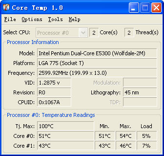 core temp(CPU溫度檢測軟件)0