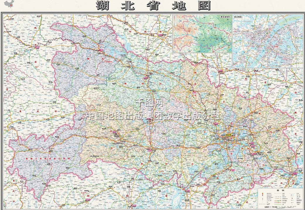 湖北省地圖高清版大圖  0