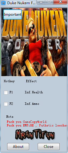 永遠的毀滅公爵兩項修改器  0