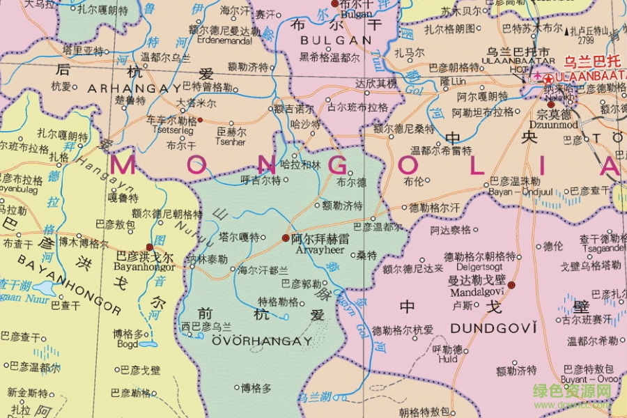 蒙古國地圖高清中文版