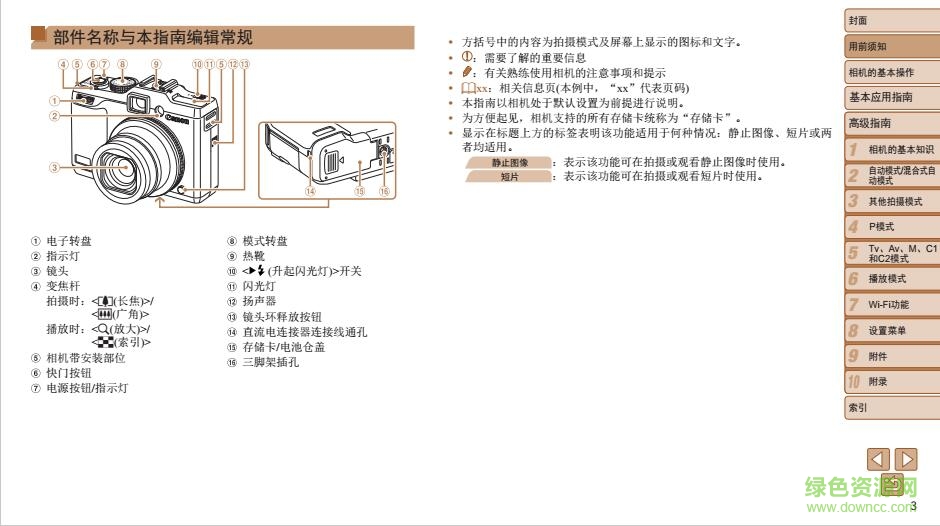 佳能g16說明書