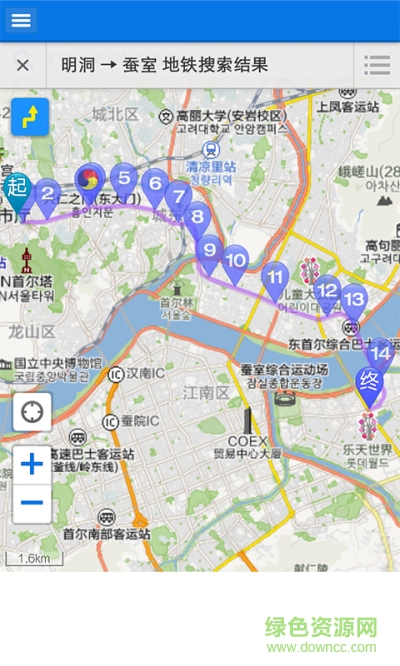 韓國(guó)中文地圖導(dǎo)航軟件 v1.0 安卓版 2