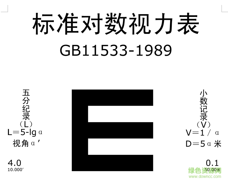 標(biāo)準(zhǔn)對數(shù)視力表高清大圖(A4打印版) 國家標(biāo)準(zhǔn)版 0