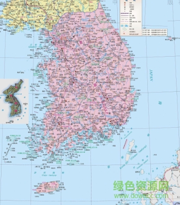 韓國地圖高清中文版 jpg大圖版 0