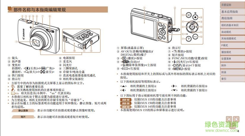 佳能ixus155說(shuō)明書(shū)