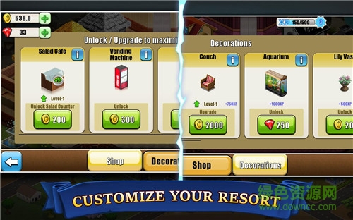 酒店大亨3中文版修改版(Resort Tycoon) v1.8 安卓無(wú)限金幣版 1