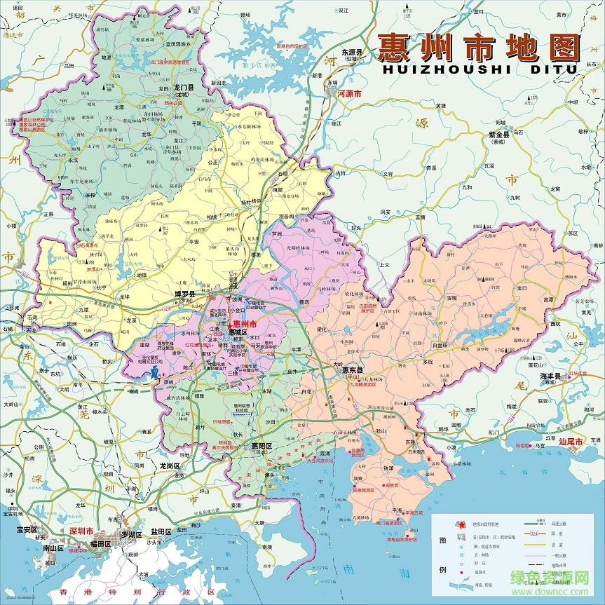 惠州市地圖全圖高清版 jpg格式 0