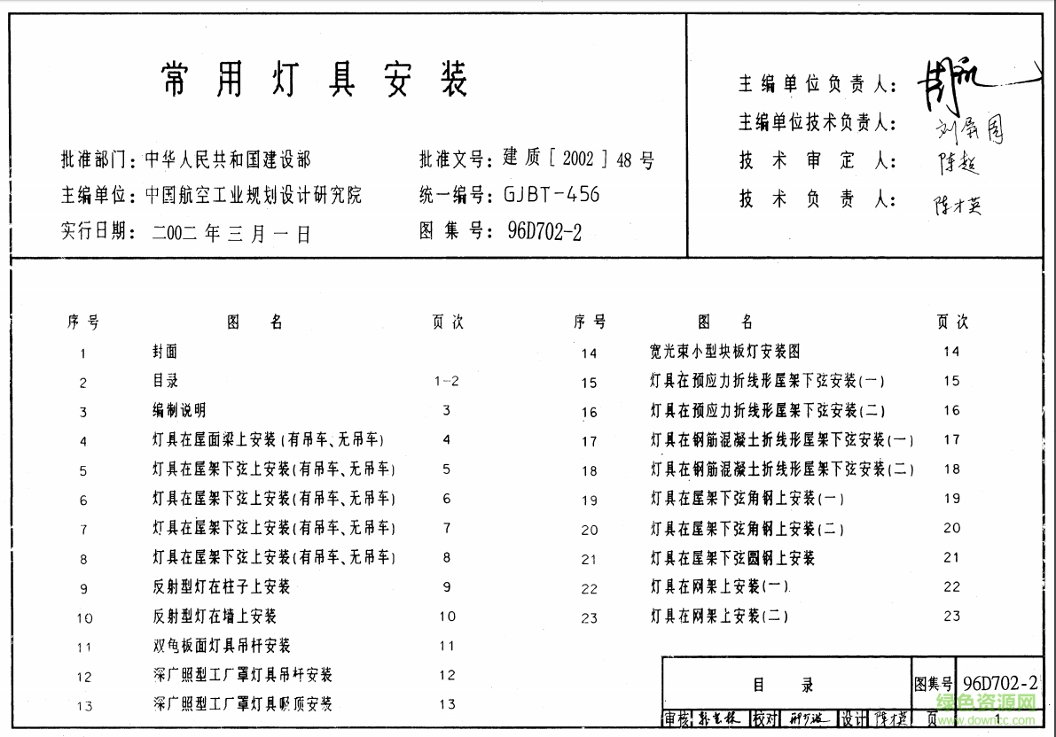 96D702-2常用燈具安裝圖集 pdf高清電子版 0