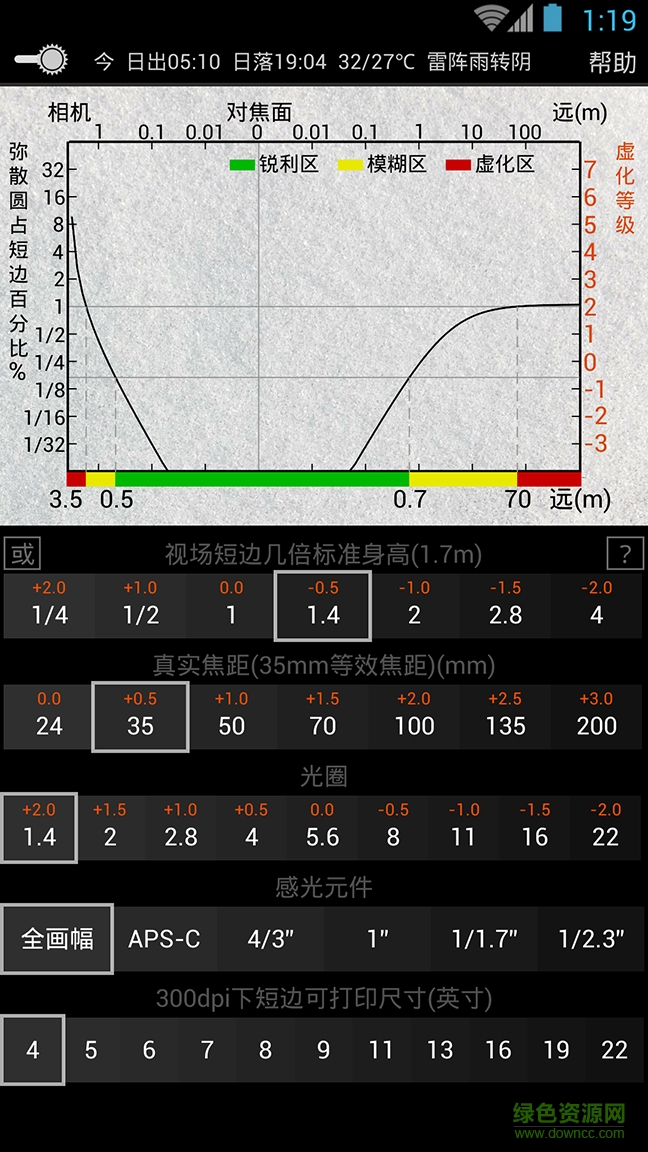 景深計(jì)算器app v3.0.1 安卓版 1