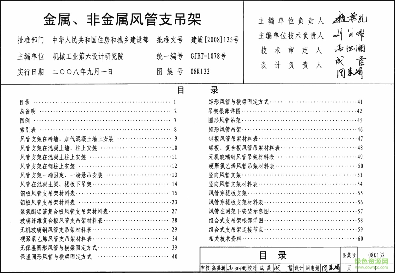 08k132金屬非金屬風(fēng)管支吊架圖集 pdf高清電子版 0