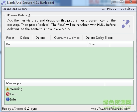 Blank And Secure(數(shù)據(jù)安全刪除工具) v4.22 綠色版 0