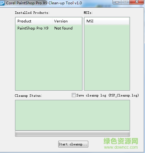 Corel PaintShop Pro X9卸載清理工具 v1.0 綠色版 0