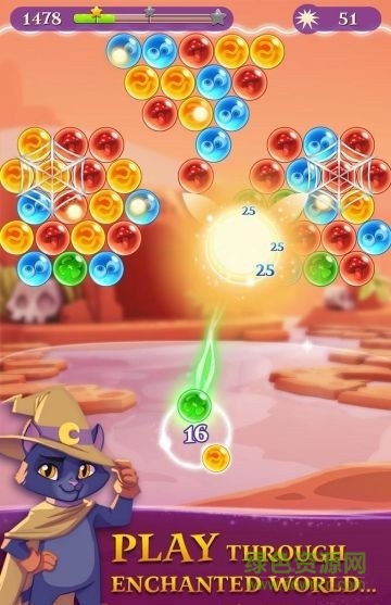 泡泡女巫3內購修改版(Bubble Witch 3 Saga) v2.0.8 安卓無限紅心版 2