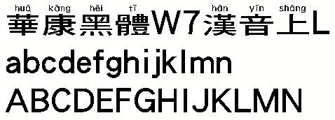 華康黑體W7漢音上L繁體  0