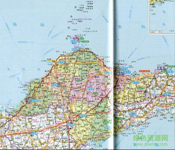 山東省煙臺地圖高清版 jpg格式放縮版 0