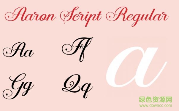 aaron script font0